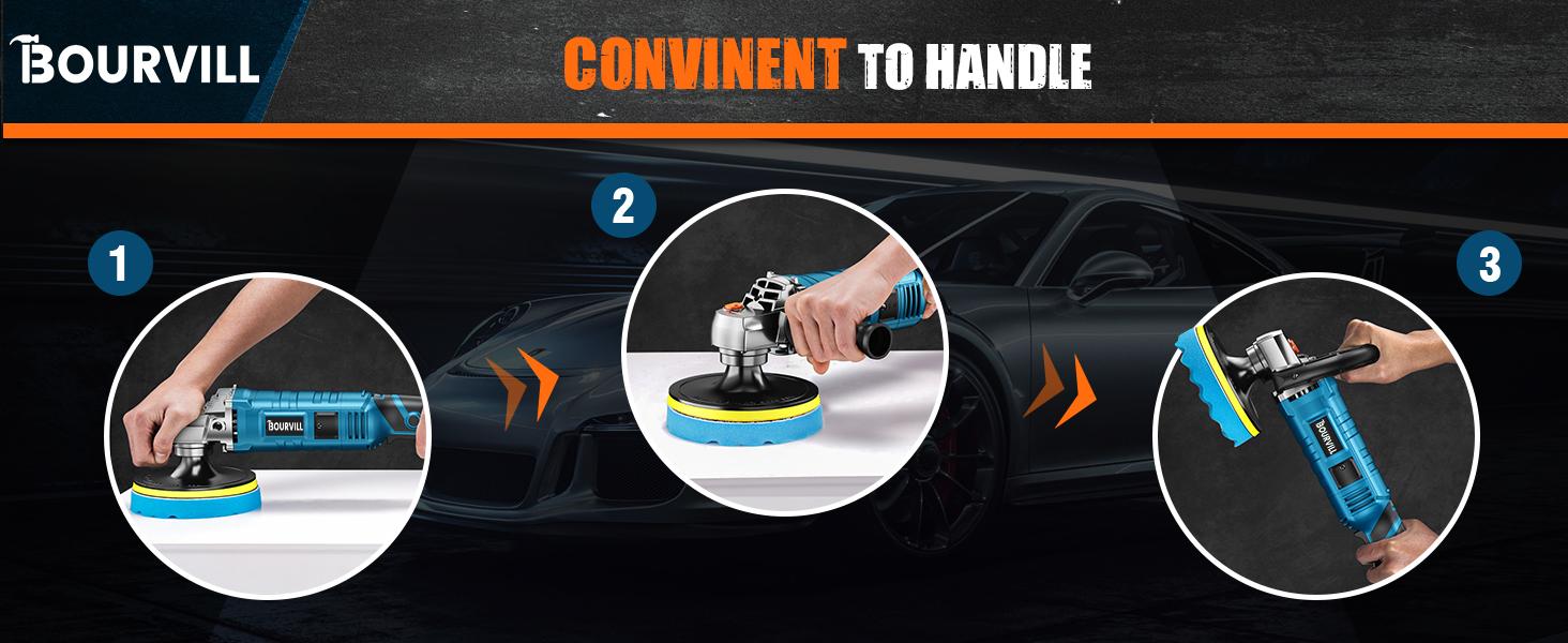【SummerVibes】Buffer Polisher, 1600W 7 Inch Rotary Buffer Polisher Waxer, 7 Variable Speed 500-3300 RPM, Detachable Handle for Car, Boat Sanding, Polishing, Waxing Tool Box Tool Kit Heavy Duty 【SummerVibes】Buffer Polisher, 1600W 7 Inch Rotary Buffer Polisher Waxer, 7 Variable Speed 500-3300 RPM, Detachable Handle for Car, Boat Sanding, Polishing, Waxing Tool Box Tool Kit Heavy Duty