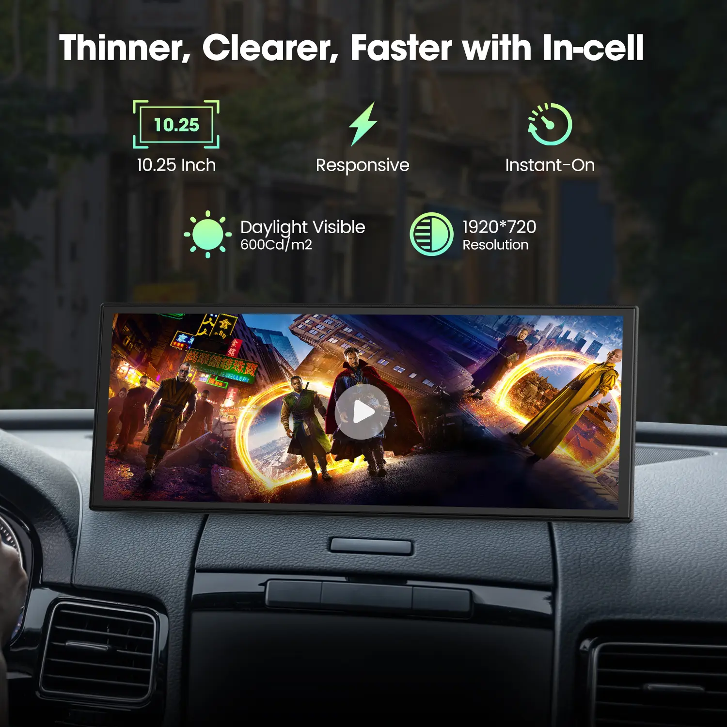 Pantalla inalámbrica CarPlay de 10,25 pulgadas — Compatible con las aplicaciones TikTok, Netflix y YouTube; permite el uso de aplicaciones en pantalla dividida, admite cámara de marcha atrás, navegación y asistente de voz. Compatible con iOS 10+ y Android