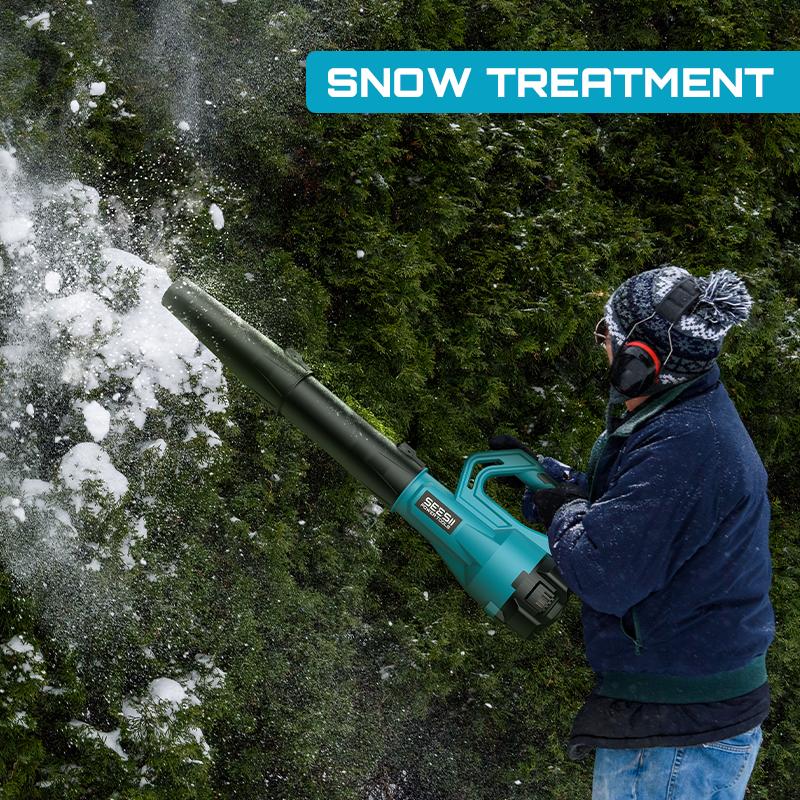 【FathersDay Gift】SEESII  Leaf Blower Cordless Electric Leaf Blower/Snow Blower  780CFM/440MPH Brushless Motor 2x4000mAh Batteries Handheld Snow Blower Variable Speed Control Turbo Button Electric Blower for Lawn Care Debris Dust Removal Outdoorfun