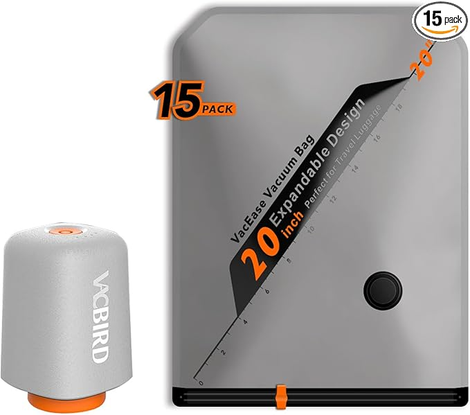 Juego de 10 bolsas de almacenamiento inalámbricas recargables para viaje, paquete de 10 bolsas portátiles para ahorrar espacio para viajes y hogar, sellado de compresión al aspiradora para ropa