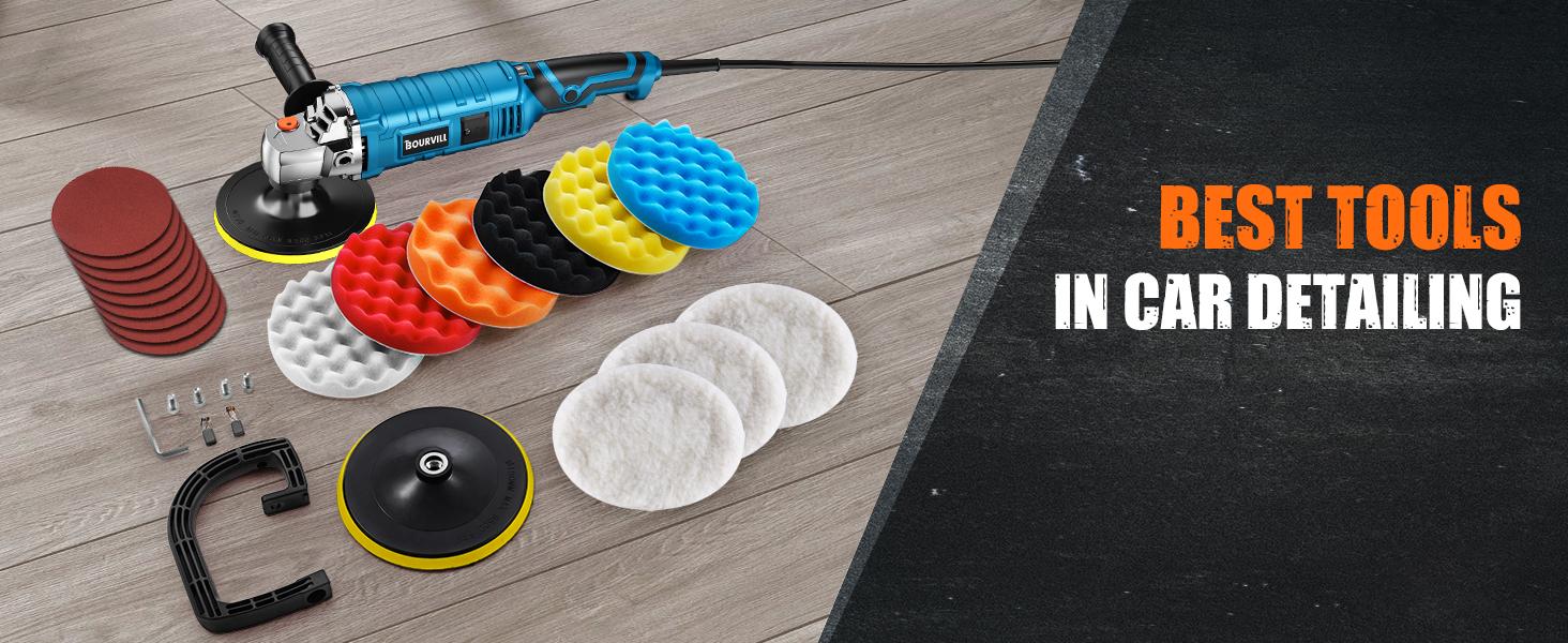 【SummerVibes】Buffer Polisher, 1600W 7 Inch Rotary Buffer Polisher Waxer, 7 Variable Speed 500-3300 RPM, Detachable Handle for Car, Boat Sanding, Polishing, Waxing Tool Box Tool Kit Heavy Duty 【SummerVibes】Buffer Polisher, 1600W 7 Inch Rotary Buffer Polisher Waxer, 7 Variable Speed 500-3300 RPM, Detachable Handle for Car, Boat Sanding, Polishing, Waxing Tool Box Tool Kit Heavy Duty