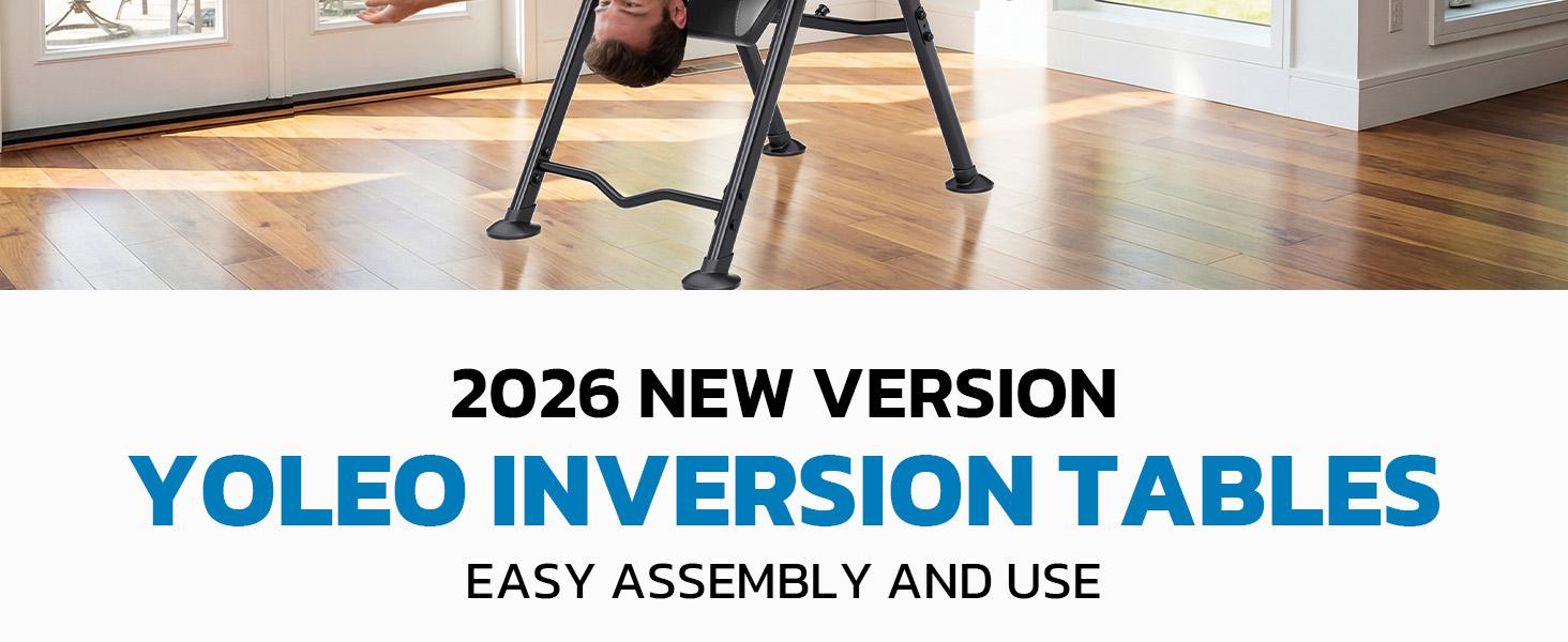#SummerVibes Inversion Table for Back Pain Relief, Neck Sciatica Relief, 300 lbs Weight Capacity w/Lumbar Support Comfortable Ankle Holders Easy to Assemble Back Stretcher Machine