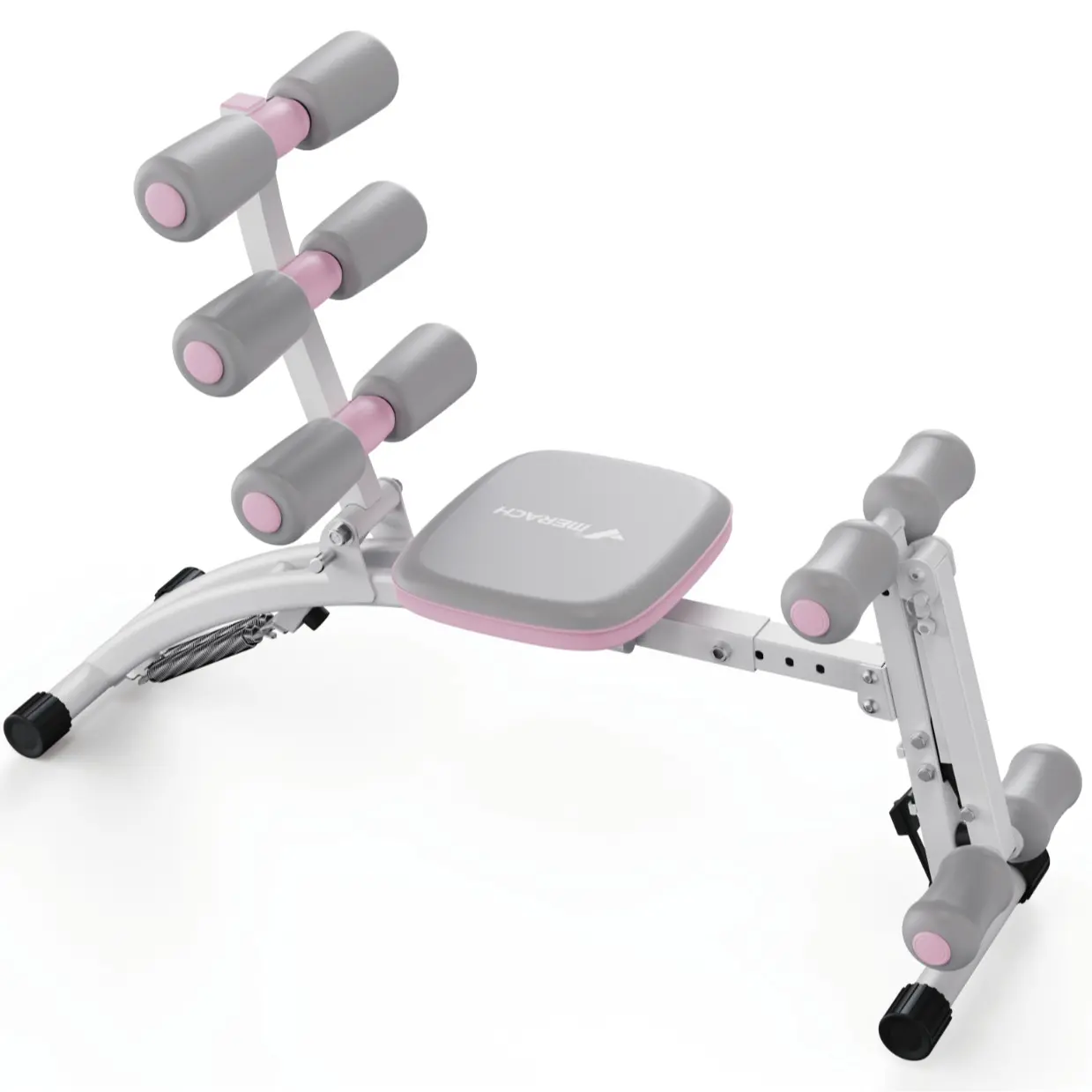Banco de pesas ajustable Merach, multifuncional para entrenamientos de cuerpo completo con mancuernas, estructura triangular con capacidad de 300 libras, respaldo ergonómico acolchado, máquina de ejercicio para entrenamiento de fuerza en gimnasio en casa.
