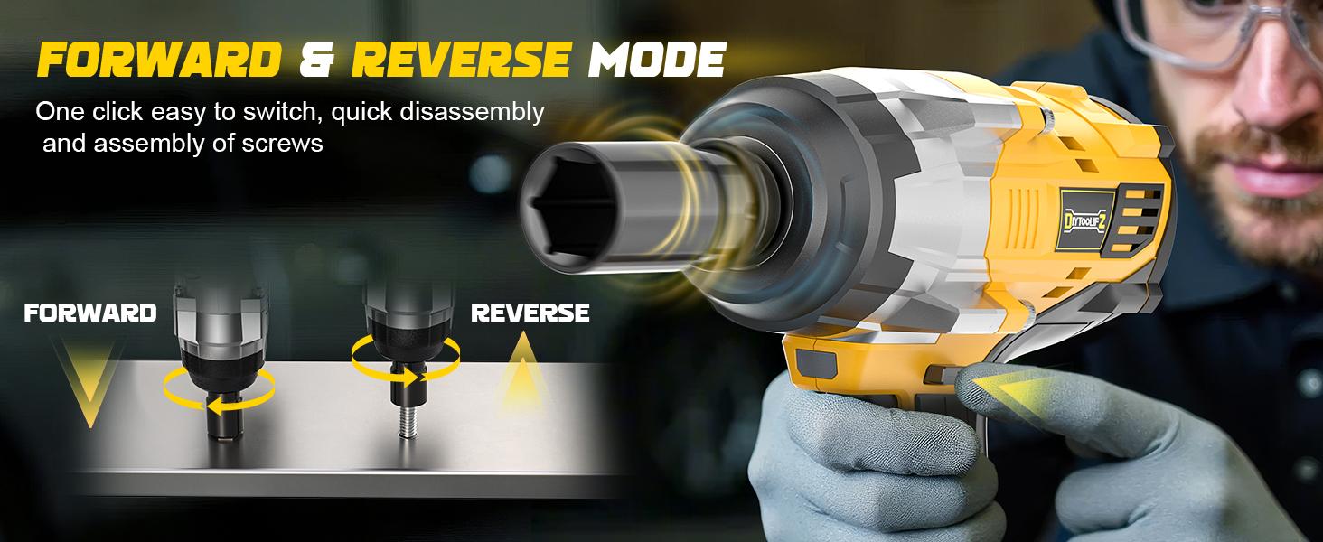 1700Ft-lbs (2300N.m) Cordless Impact Wrench 1/2" Compatible with Dewalt/Milwaukee Battery(No Battery!!),Brushless Impact Gun with 4 Modes & LED Light for CarTruck fathers day gift