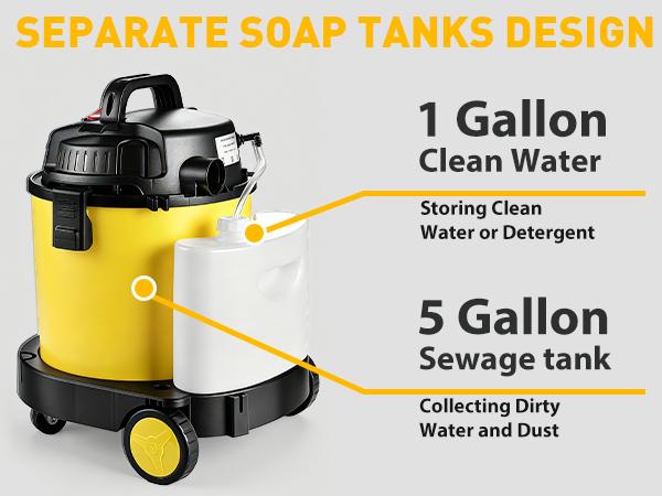 PRETEC 5.5+1 Gallon Wet & Dry Vacuum – 17 kPa Powerful Suction, 4-in-1 Multi-Purpose Cleaner with 15 ft Cord, Quiet 70 dB Operation – Ideal for Dog Hair, Garage, Home & Car PRETEC 5.5+1 Gallon Wet & Dry Vacuum – 17 kPa Powerful Suction, 4-in-1 Multi-Purpose Cleaner with 15 ft Cord, Quiet 70 dB Operation – Ideal for Dog Hair, Garage, Home & Car