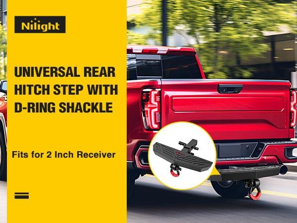 Nilight Hitch Step 2 Inch Receiver Universal Trailer Hitch Step Armor with Anti-Theft D-Ring Shackle Hitch Lock Stabilizer Anti-Slip Design Rear Bumper Guard for Pickups Trucks Vans SUVs ATVs Vehicle Accessories, Universal Automotive Ac #SummerVibes,summe
