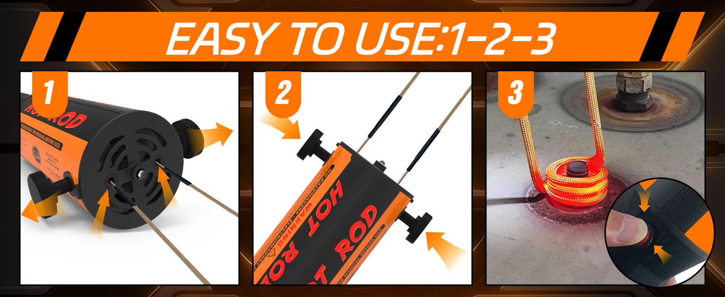 SOLARY 1200W Induction Heater Kit, Car Tools with 3 Coils for Rusty Bolt Removal