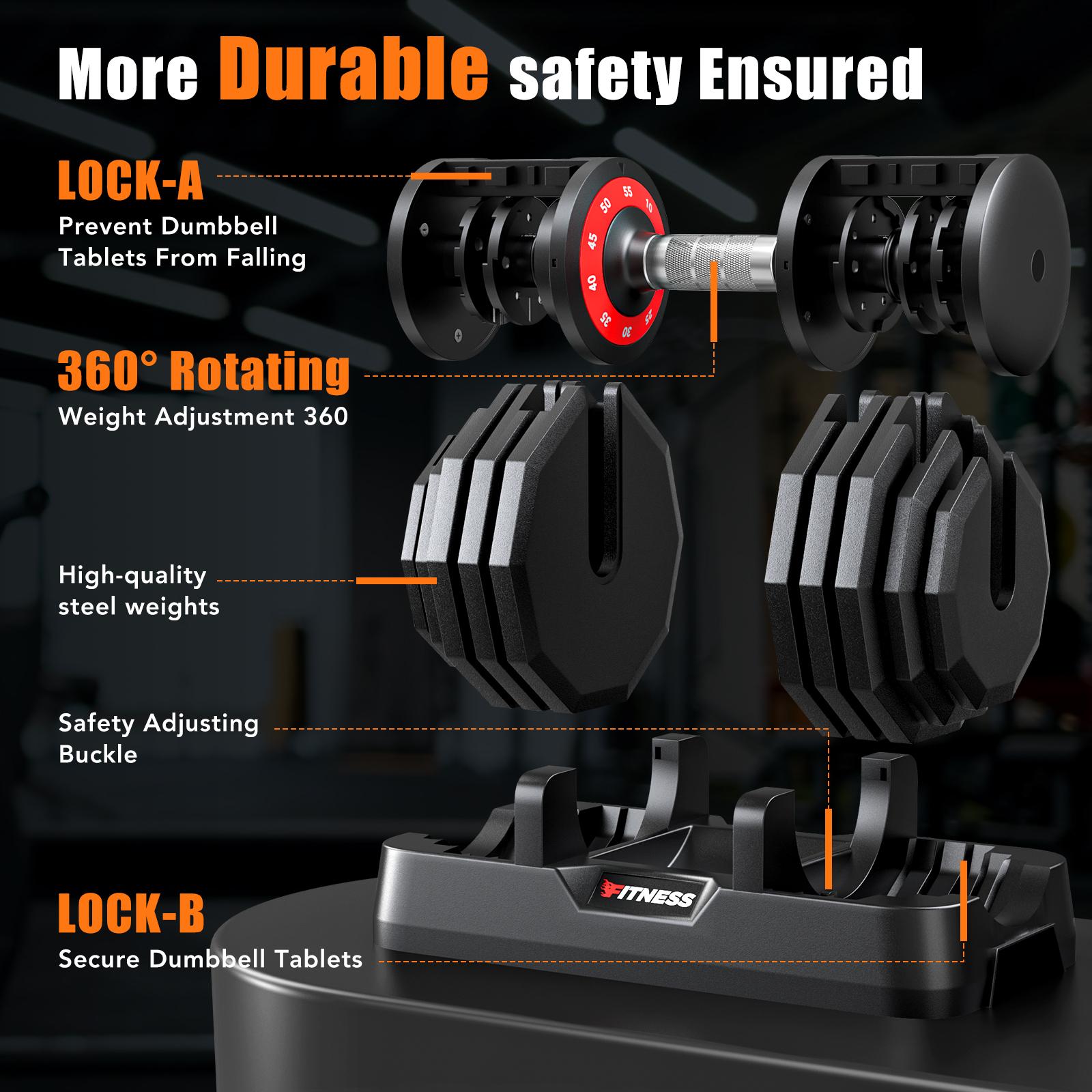 Bearbro 55lb/80lb Adjustable Dumbbells, 1-Sec Adjustable Weights Dumbbells , 5 in 1 Free Dumbbell with Anti-Slip Texture Handle, Weight Set For Home Gym Suit both Men and Women,dealsforyoudays Bearbro 55lb/80lb Adjustable Dumbbells, 1-Sec Adjustable Weights Dumbbells , 5 in 1 Free Dumbbell with Anti-Slip Texture Handle, Weight Set For Home Gym Suit both Men and Women,dealsforyoudays
