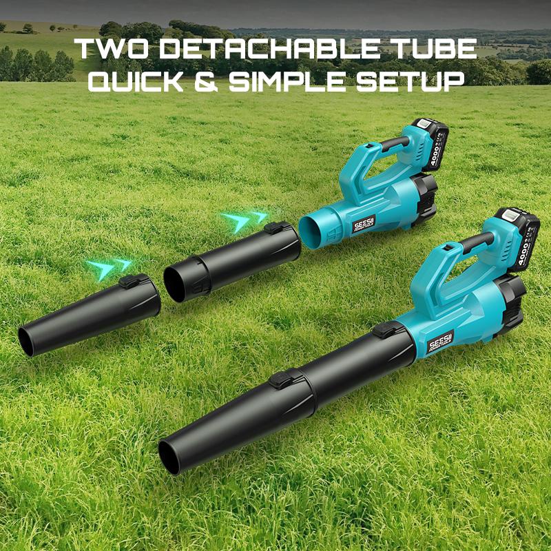 【FathersDay Gift】SEESII  Leaf Blower Cordless Electric Leaf Blower/Snow Blower  780CFM/440MPH Brushless Motor 2x4000mAh Batteries Handheld Snow Blower Variable Speed Control Turbo Button Electric Blower for Lawn Care Debris Dust Removal Outdoorfun