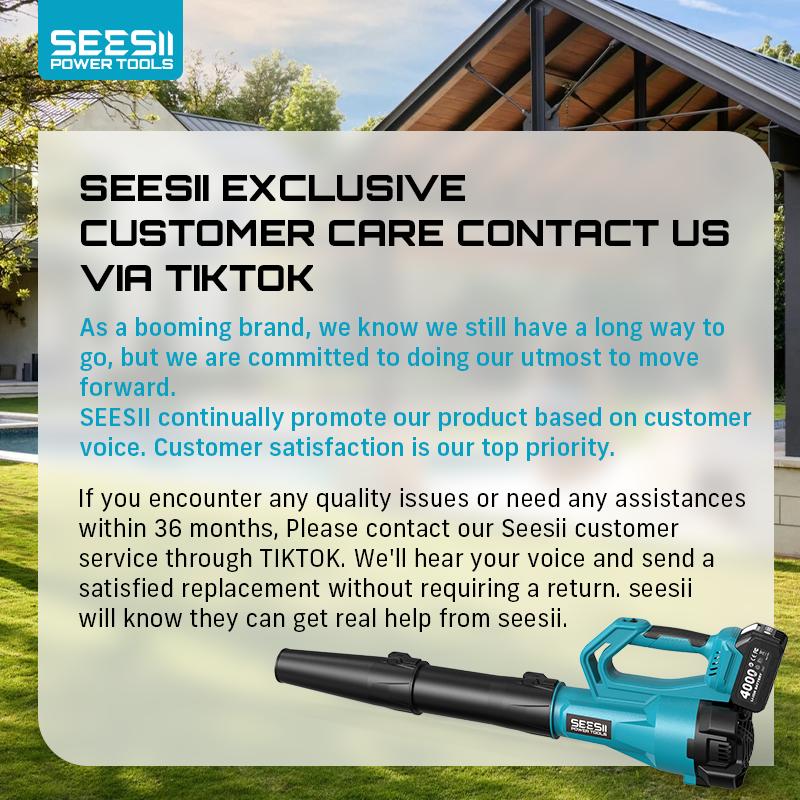 【FathersDay Gift】SEESII  Leaf Blower Cordless Electric Leaf Blower/Snow Blower  780CFM/440MPH Brushless Motor 2x4000mAh Batteries Handheld Snow Blower Variable Speed Control Turbo Button Electric Blower for Lawn Care Debris Dust Removal Outdoorfun