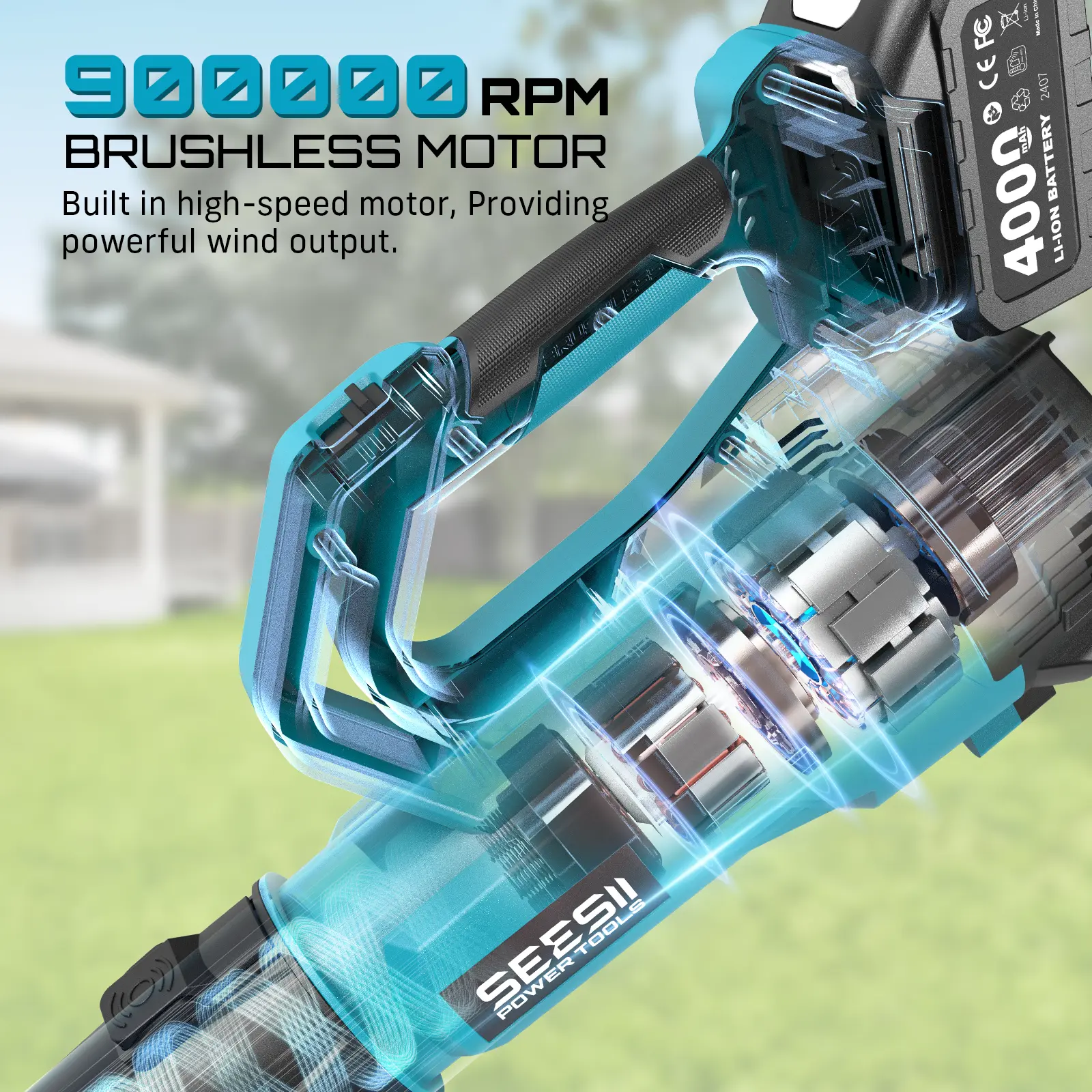 【Compra uno y llévate otro gr】 Soplador de hojas eléctrico inalámbrico/soplador de nieve de 780 CFM/440 MPH con motor sin escobillas y 2 baterías de 4000 mAh. Soplador de nieve portátil con control de velocidad variable y botón turbo. Ideal para el cuidad