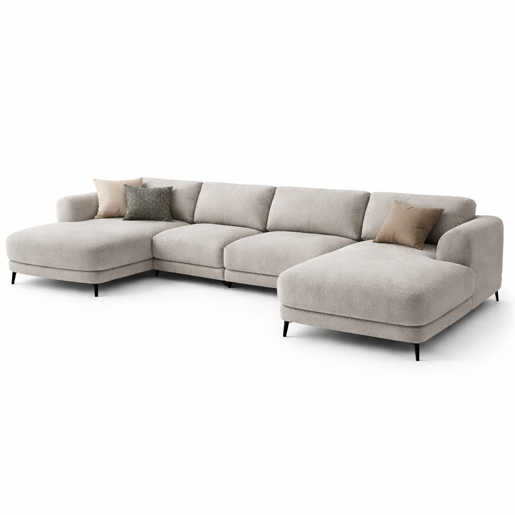 Sofa Grau Modern Ecksofa Mit Metallbeinen Gross Komfort