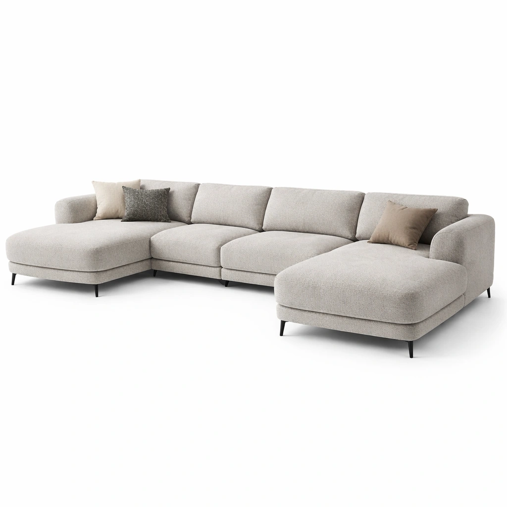 Sofa Grau Modern Ecksofa Mit Metallbeinen Gross Komfort