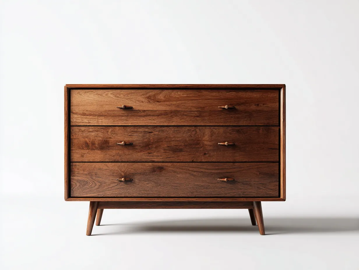 Cómodas madera 3 cajones 120x45x75 cm color marrón - diseño moderno para dormitorio-Sizosodecor