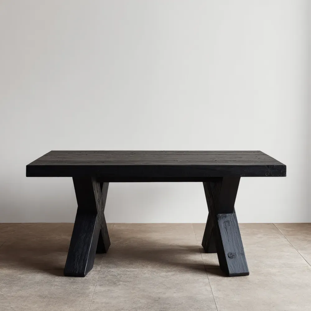 Esstisch aus Fichtenholz 180x90x75 cm - Schwarz