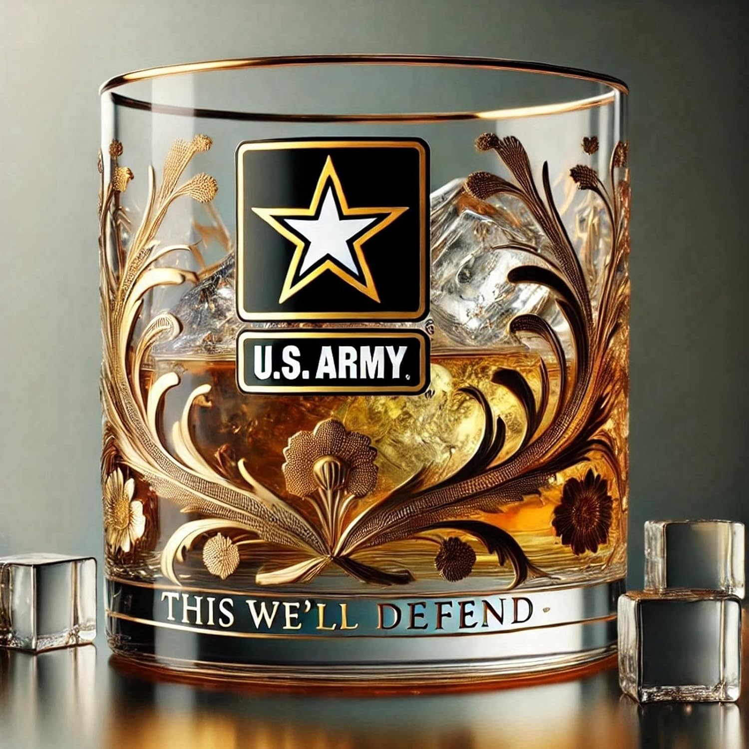 Patriotic Veteran Tribute Glass – Timeless Honor for American Heroes