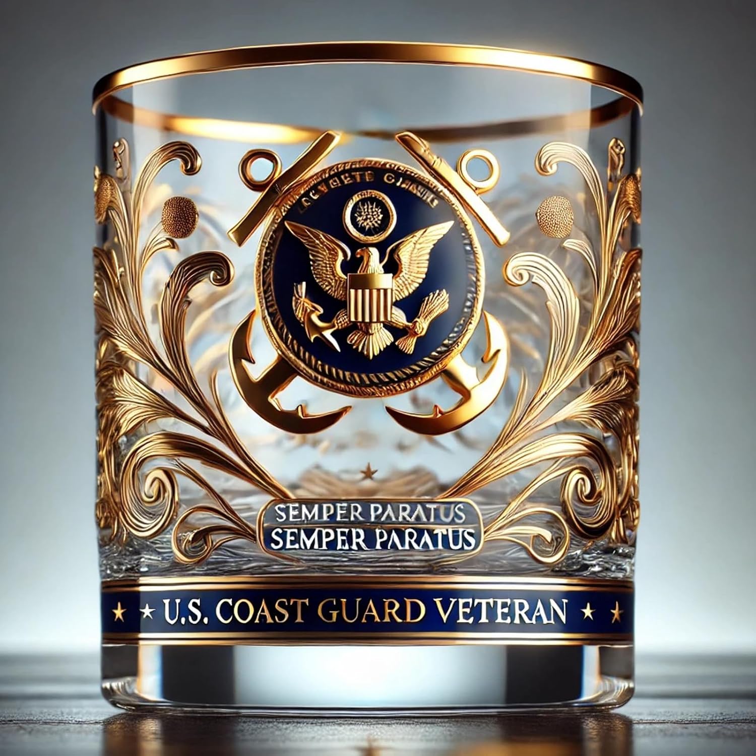 Patriotic Veteran Tribute Glass – Timeless Honor for American Heroes