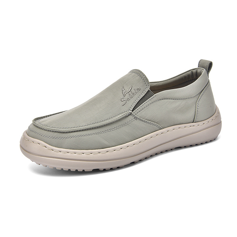 Men's Slip-On Sneakers - Ultimate Comfort Black Canvas Shoes, Easy On/Off with Heel Loop