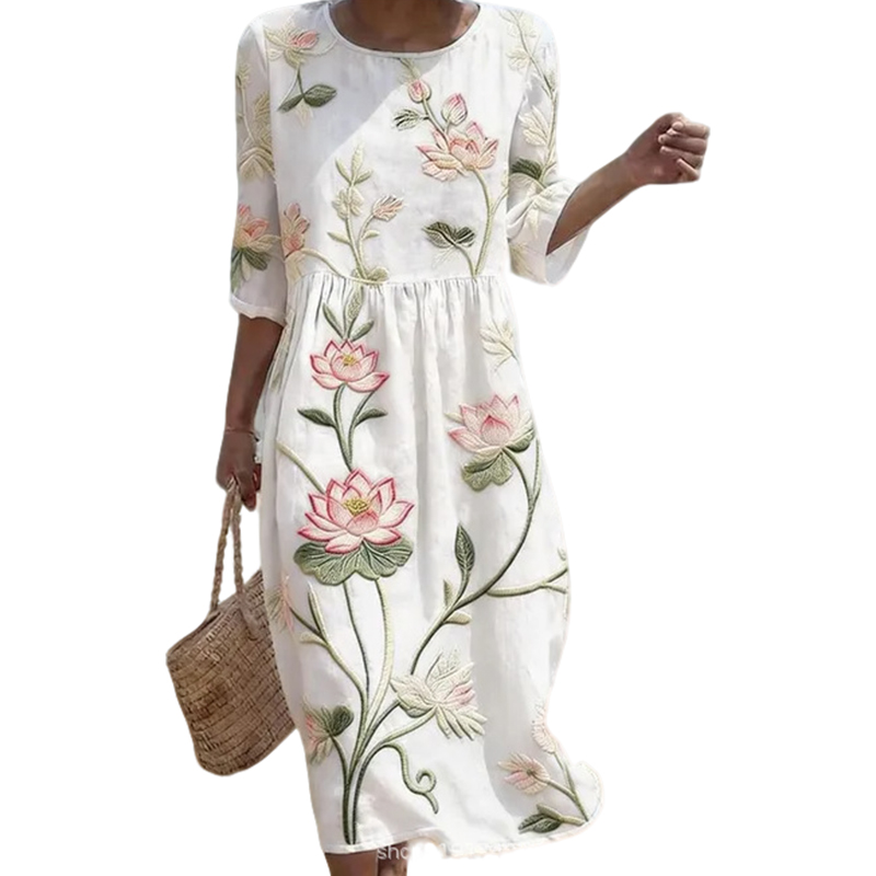 🌿 Das bestickte Leinen-Kleid: Zeitlose Eleganz für jeden Tag