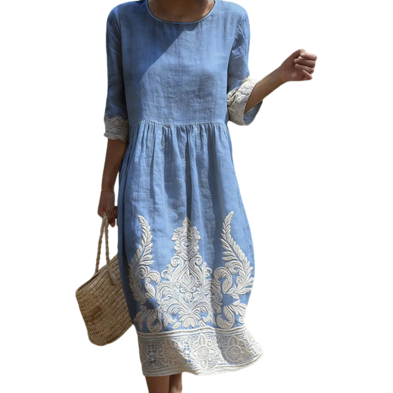 🌿 Das bestickte Leinen-Kleid: Zeitlose Eleganz für jeden Tag