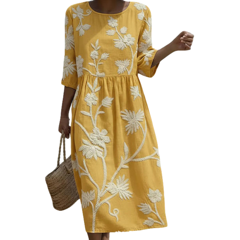 🌿 Das bestickte Leinen-Kleid: Zeitlose Eleganz für jeden Tag