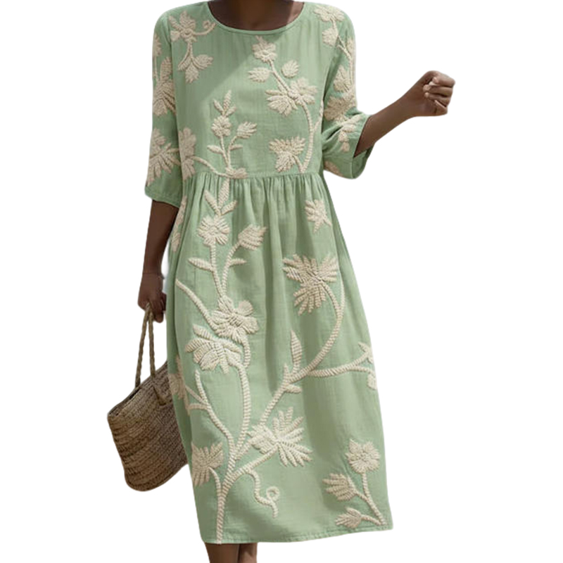 🌿 Das bestickte Leinen-Kleid: Zeitlose Eleganz für jeden Tag