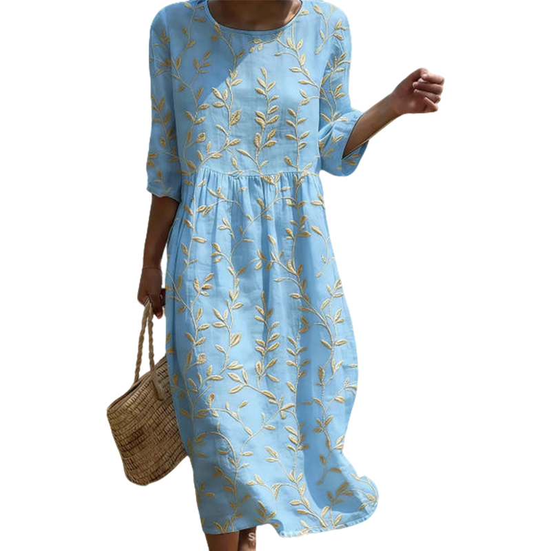 🌿 Das bestickte Leinen-Kleid: Zeitlose Eleganz für jeden Tag