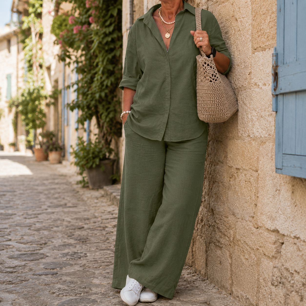 ✨ Ensemble Femme Décontracté en Coton et Lin