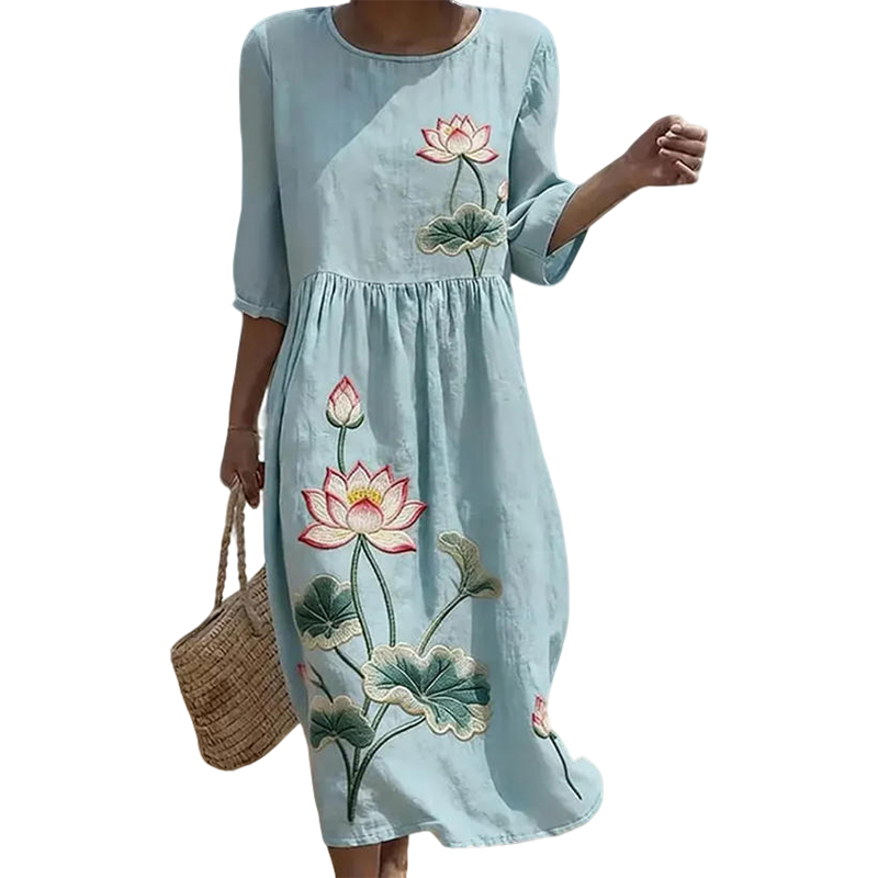🌿 Das bestickte Leinen-Kleid: Zeitlose Eleganz für jeden Tag