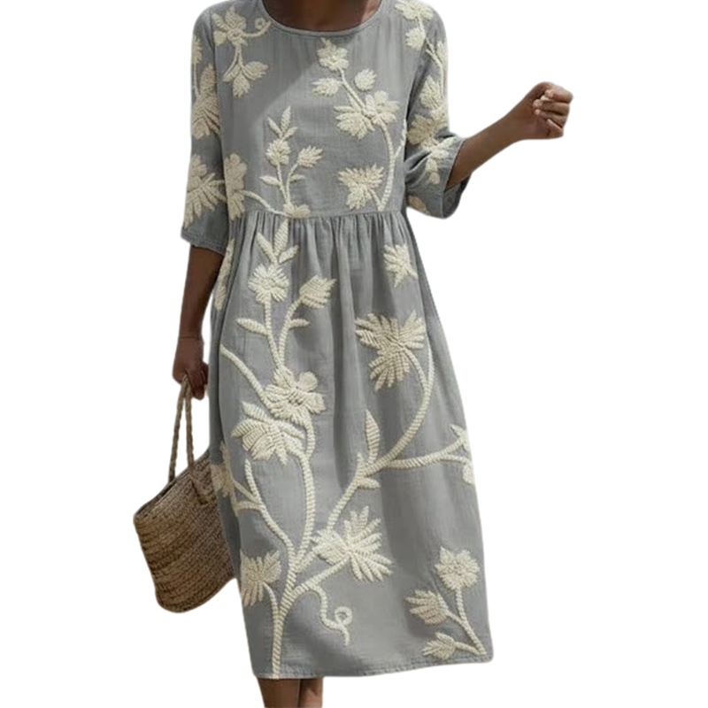 🌿 Das bestickte Leinen-Kleid: Zeitlose Eleganz für jeden Tag