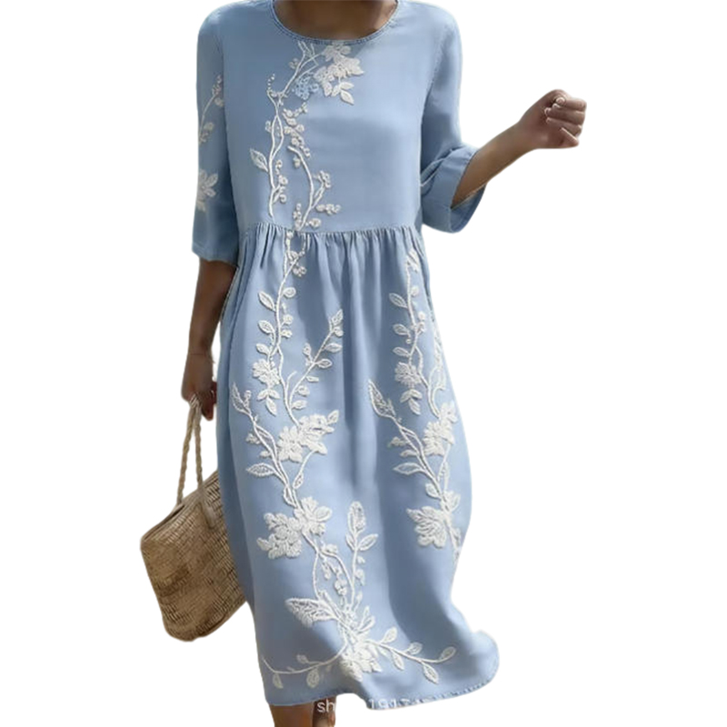 🌿 Das bestickte Leinen-Kleid: Zeitlose Eleganz für jeden Tag