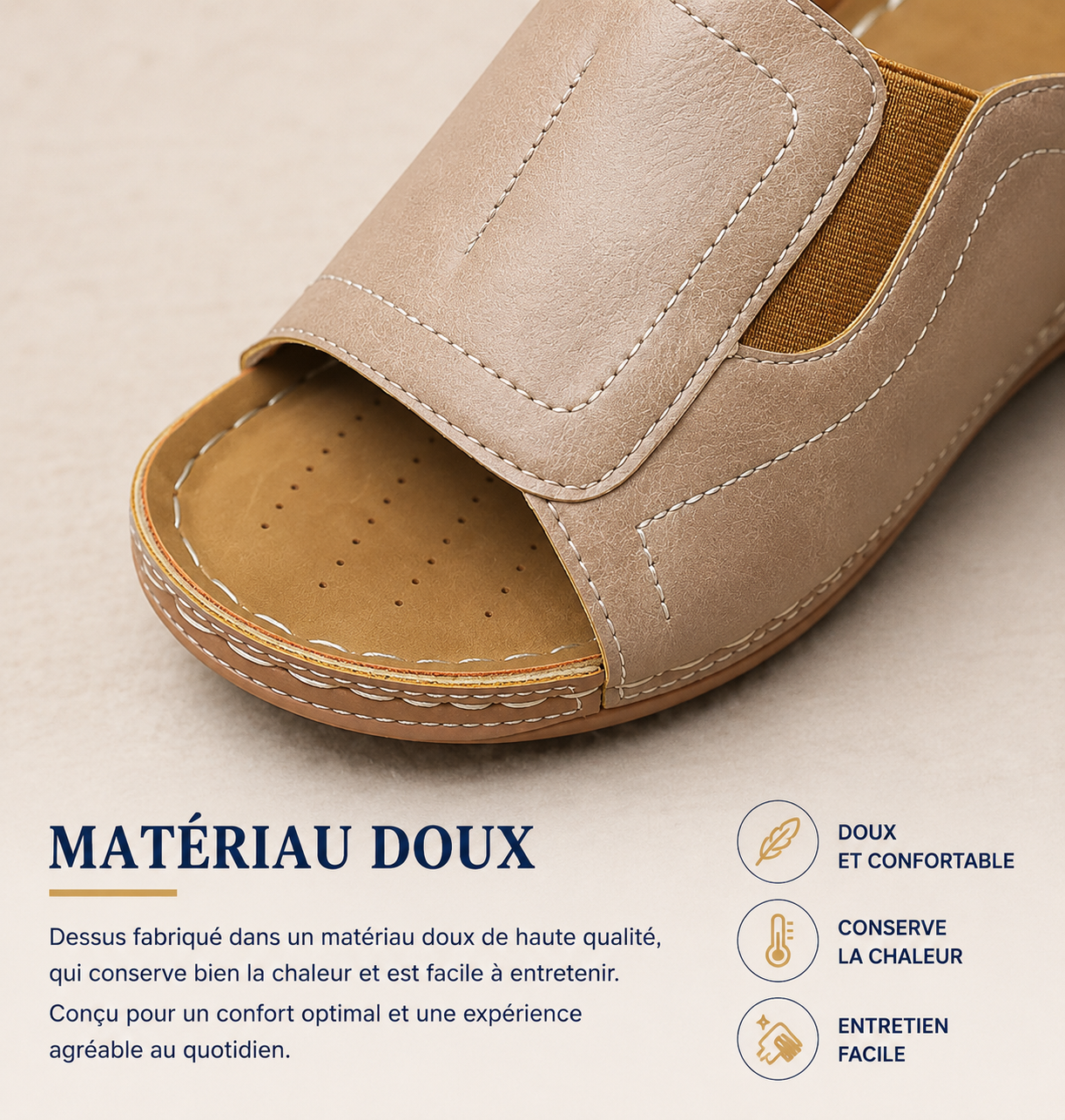 🔥 DERNIER JOUR -70 % 🔥Sandales d'été décontractées en cuir avec coussin d'air pour femme