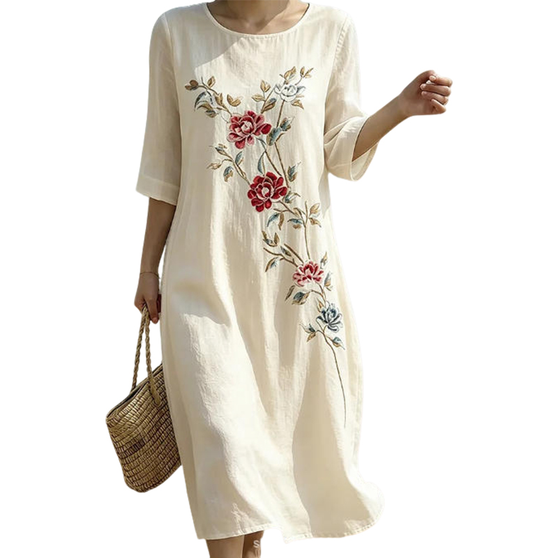 🌿 Das bestickte Leinen-Kleid: Zeitlose Eleganz für jeden Tag