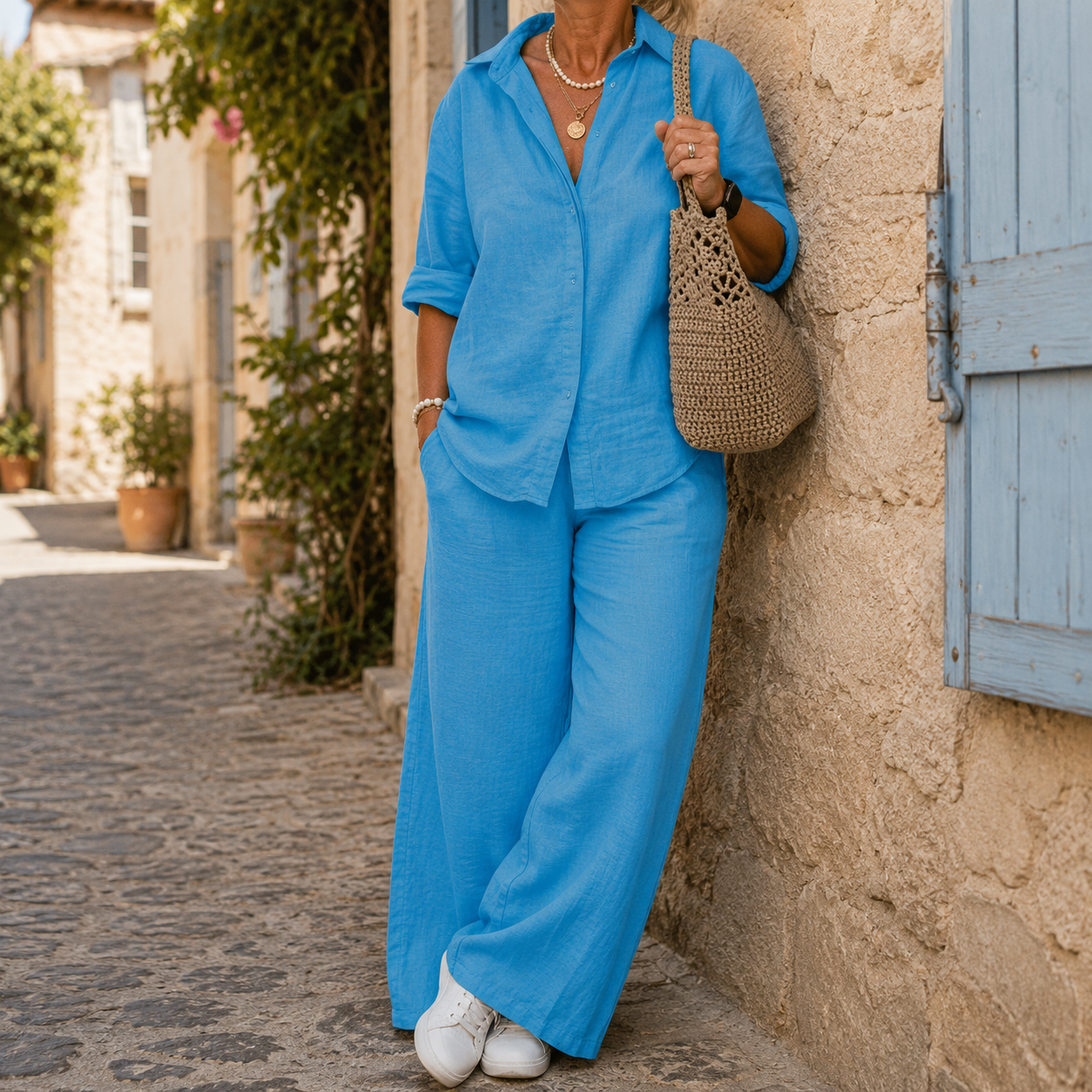 ✨ Ensemble Femme Décontracté en Coton et Lin