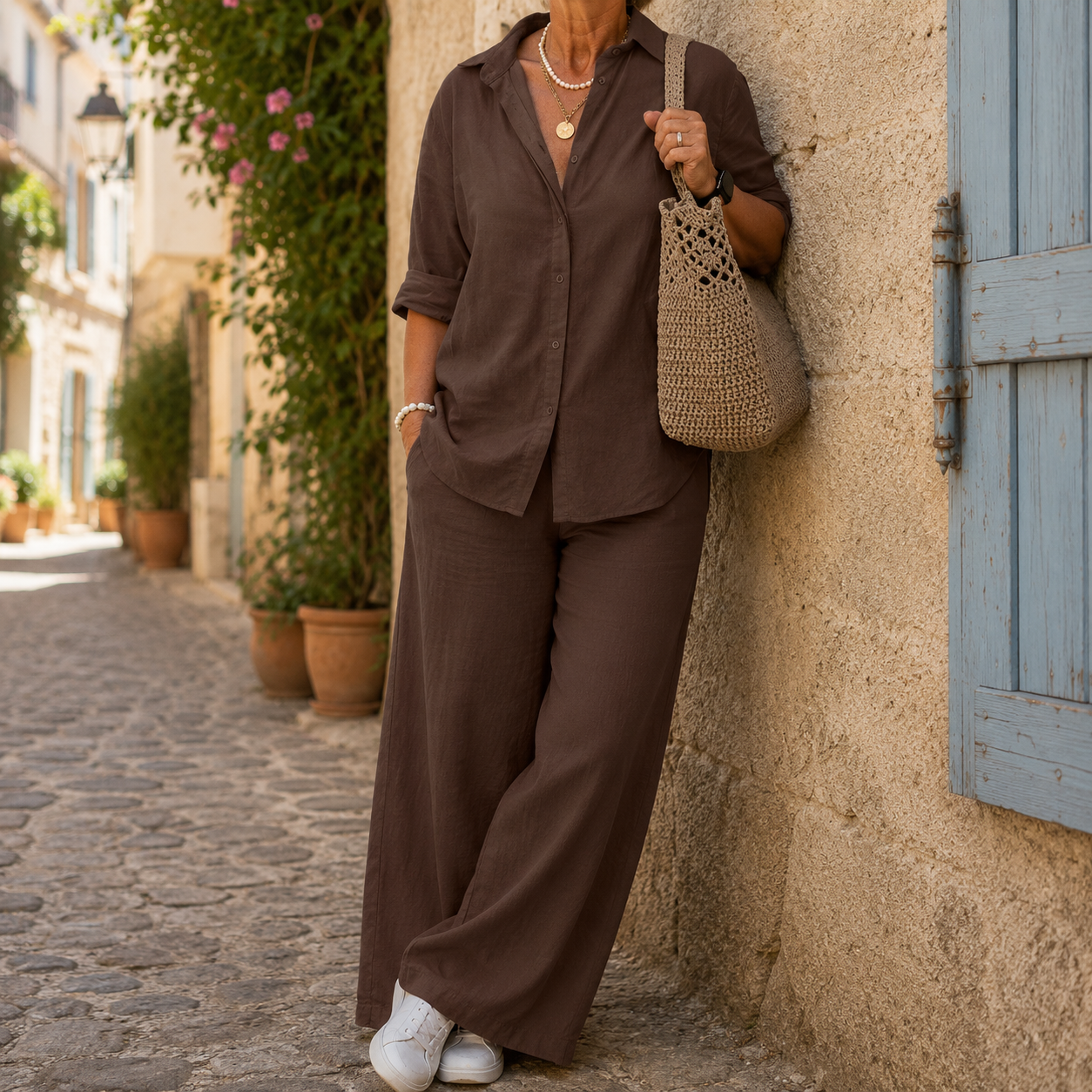 ✨ Ensemble Femme Décontracté en Coton et Lin