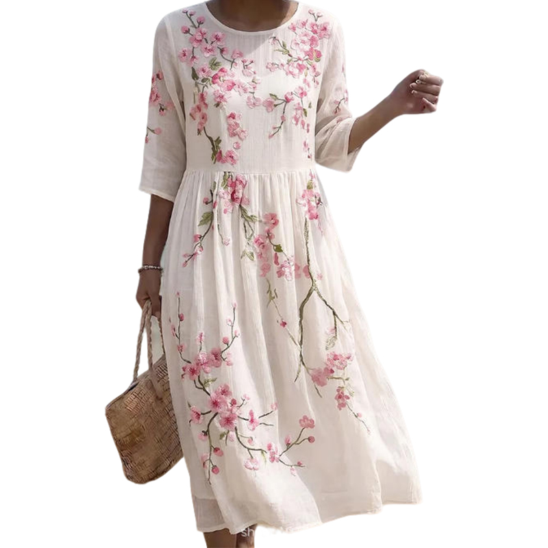 🌿 Das bestickte Leinen-Kleid: Zeitlose Eleganz für jeden Tag