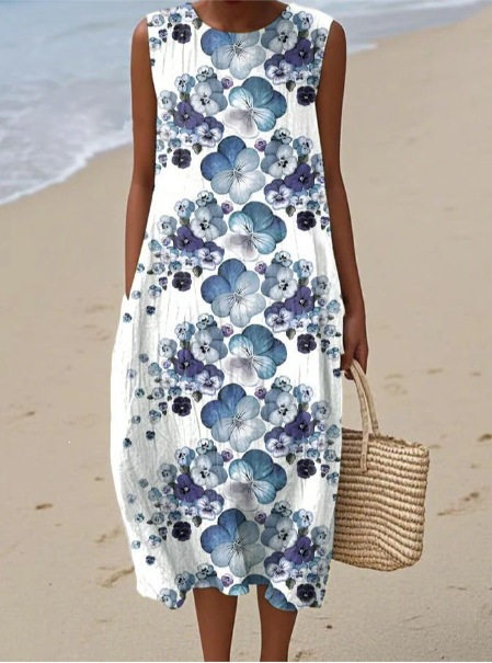 🌊 Das blau-weiße Blumenkleid: Dein Sommerbegleiter für jeden Tag