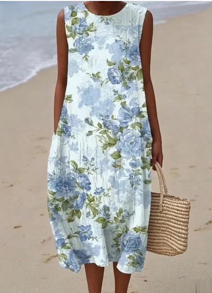 🌊 Das blau-weiße Blumenkleid: Dein Sommerbegleiter für jeden Tag