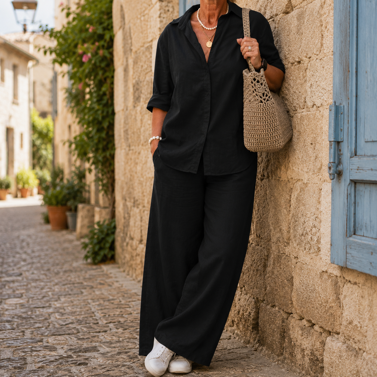 ✨ Ensemble Femme Décontracté en Coton et Lin