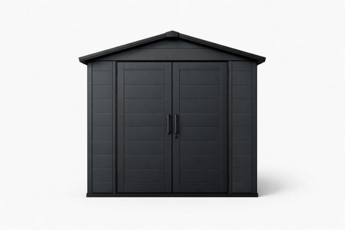Kunststoff Gartenschuppen Dunkelgrau 256cm x 205cm x 180cm