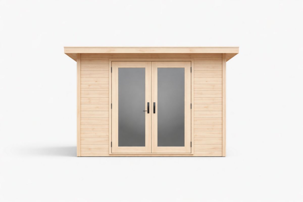 Gartenhaus aus Fichtenholz mit Doppeltür und Glasfenstern 210x180x240 cm