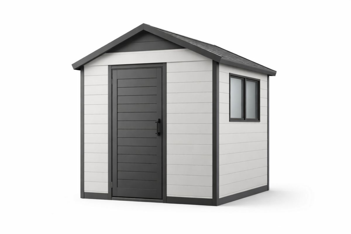 Gartenschuppen Kunststoff Weiß Anthrazit 220x185x225 cm
