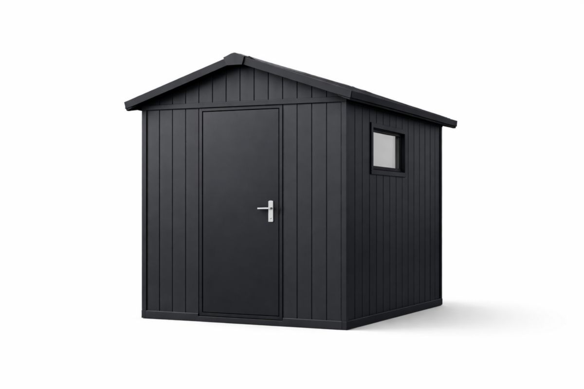 Metall Gerätehaus 185cm x 152cm x 226cm Schwarz