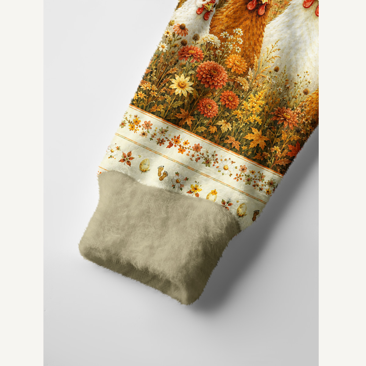 Autumn Farmyard Chicken Garden Print Ugly Cardigan Sweaters