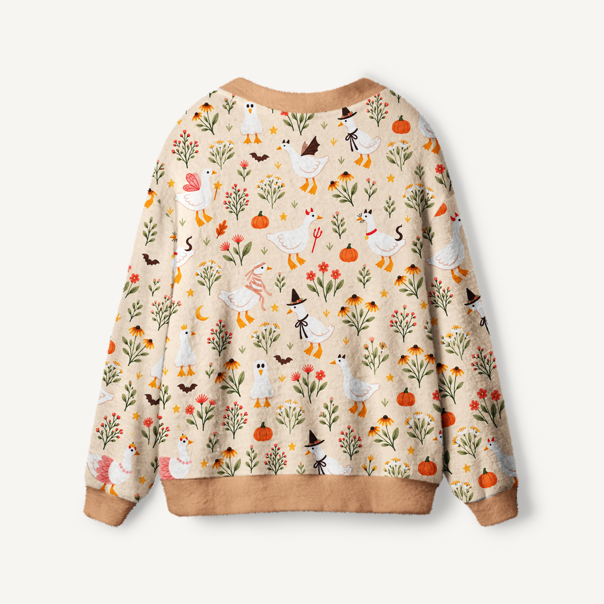 Halloween Costume Goose Print Ugly Cardigan Sweaters