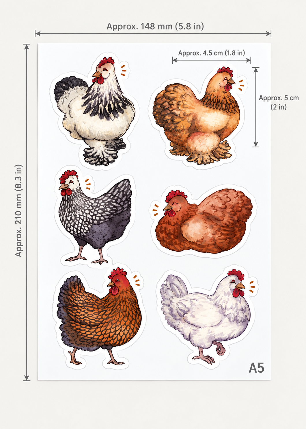Farmhouse Hen Stickers