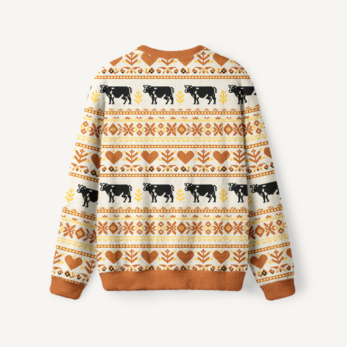 Rustic Highland Cow Fuzzy Crewneck Sweater