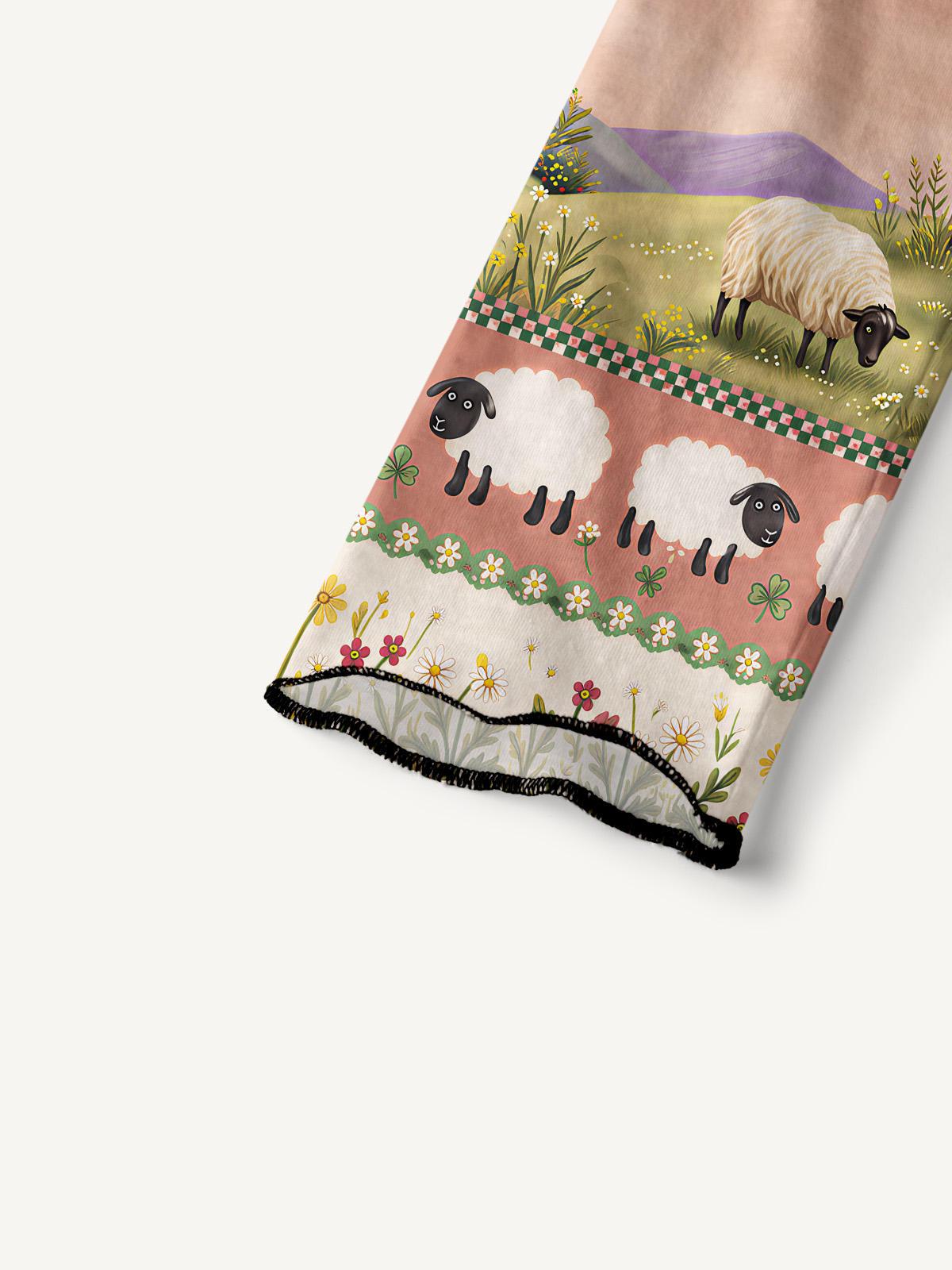 Pastoral Daydream Cottage All-Over Print Cotton Raglan Long Sleeve Top