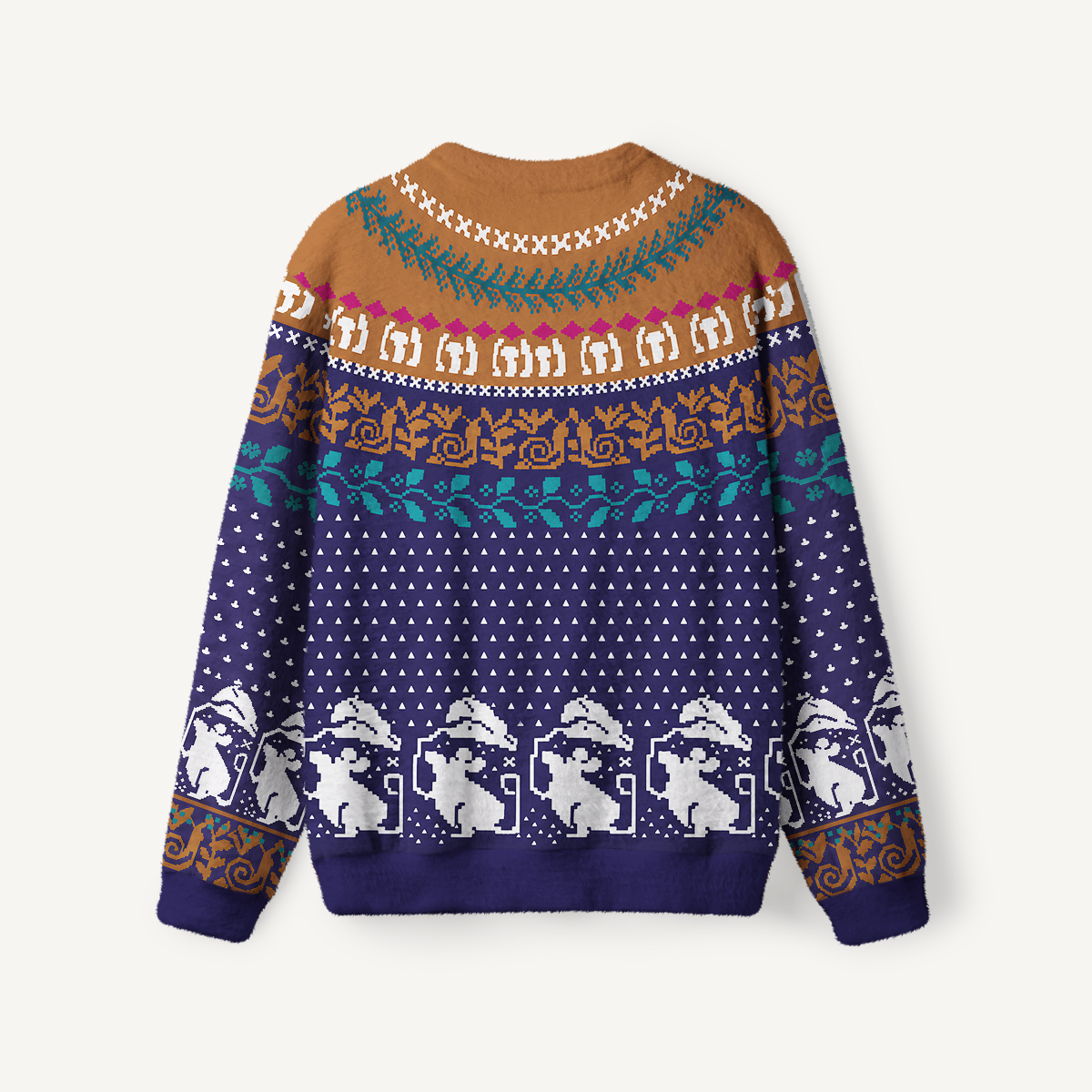 Moonlit Woodland Mouse Fuzzy Crewneck Sweater