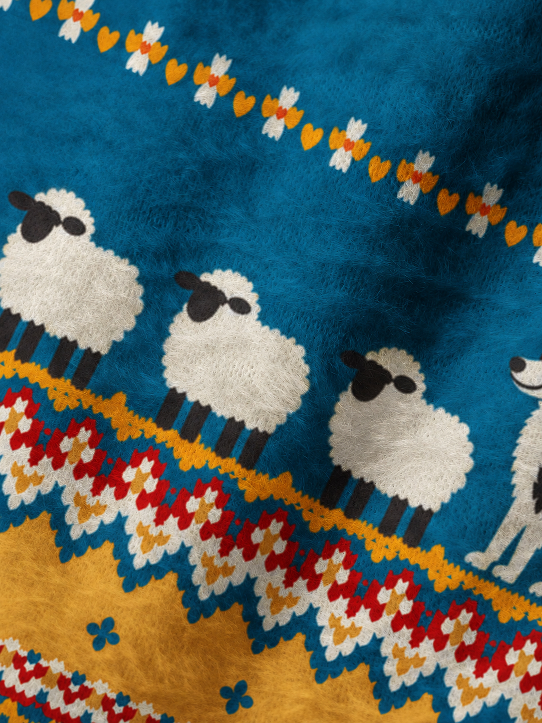 Pastoral Sheep & Sheepdog Cozy Fuzzy Beanie
